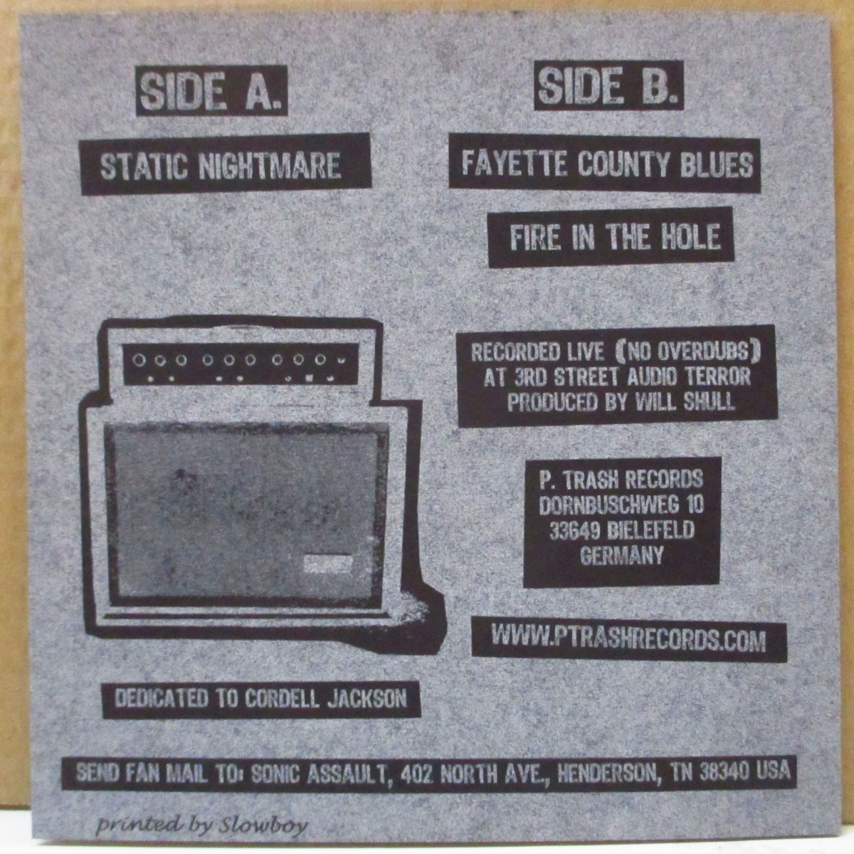 JEFFREY NOVAK'S ONE MAN BAND (ジェフリー・ノヴァク) - Fire In The Hole (German 250 Ltd.7"+Numbered Marble PS)