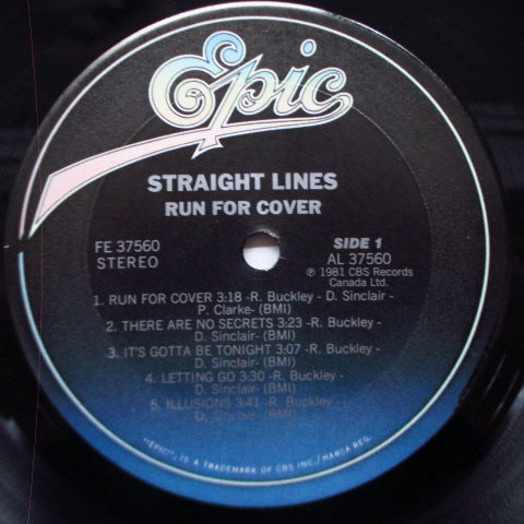 STRAIGHT LINES (ストレート・ラインズ) - Run For Cover (US Orig.LP/Promo Stamped CVR)