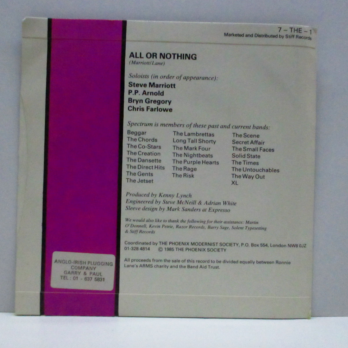 SPECTRUM (Steve Marriott) - All Or Nothing (UK Orig.7"+Press Kit)