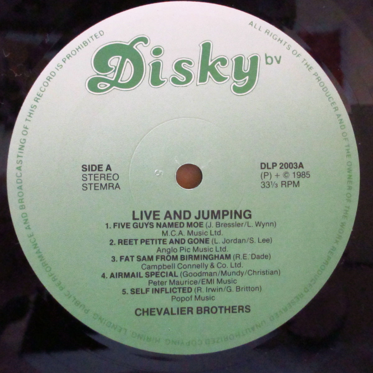 CHEVALIER BROTHERS (シュヴァリエ・ブラザーズ) - Live & Jumping (Benelux Orig.LP)