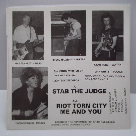 ONEWAY SYSTEM (ワンウェイ・システム) - No Entry (UK Reissue 7"/OWS 2)