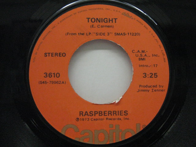 RASPBERRIES - Tonight / Hard To Get Over A Heartbreak