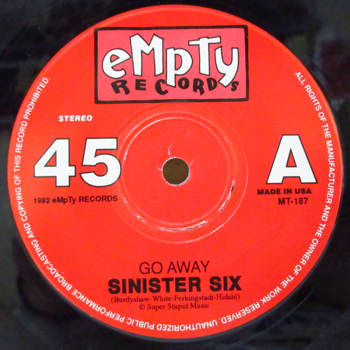 SINISTER SIX, THE (シニスター・シックス) - Go Away (US/EU Orig.7")