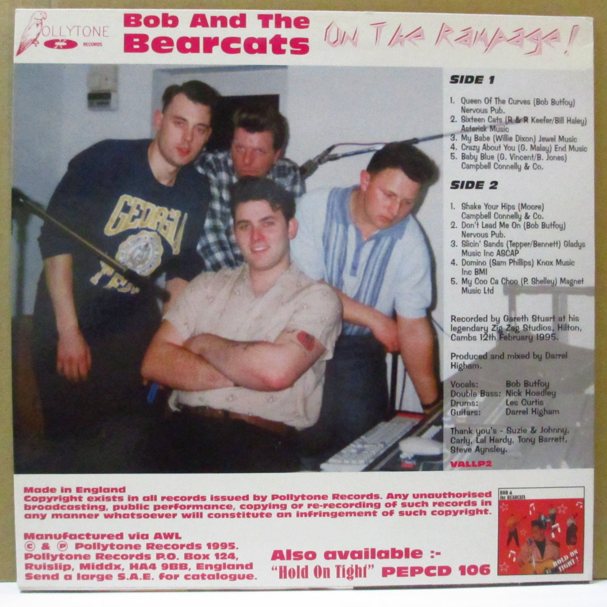 BOB AND THE BEARCATS (ボブ・アンド・ザ・ベアーキャッツ) - On The Rampage (UK Orig.10")