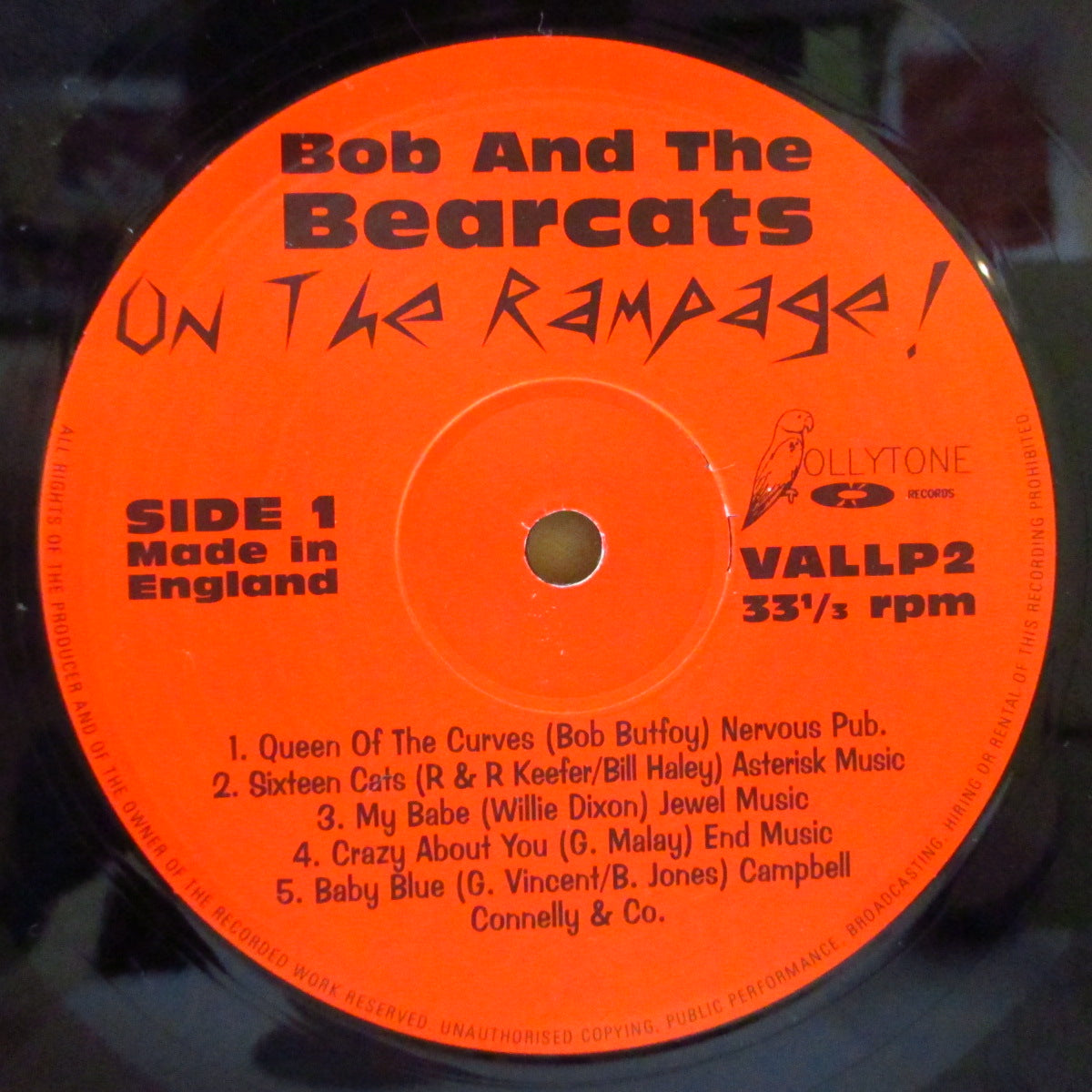 BOB AND THE BEARCATS (ボブ・アンド・ザ・ベアーキャッツ) - On The Rampage (UK Orig.10")