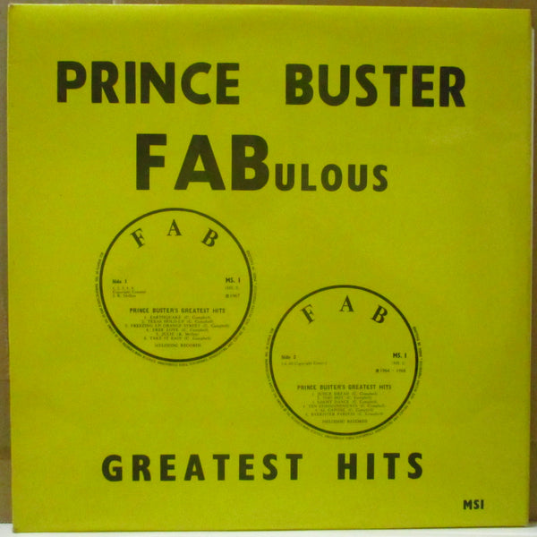 PRINCE BUSTER (プリンス・バスター)  - Fabulous Greatest Hits (UK 70's 再発イエローラベ LP/H.R. TAYLOR表記あり表面コーティングイエロージャケ)