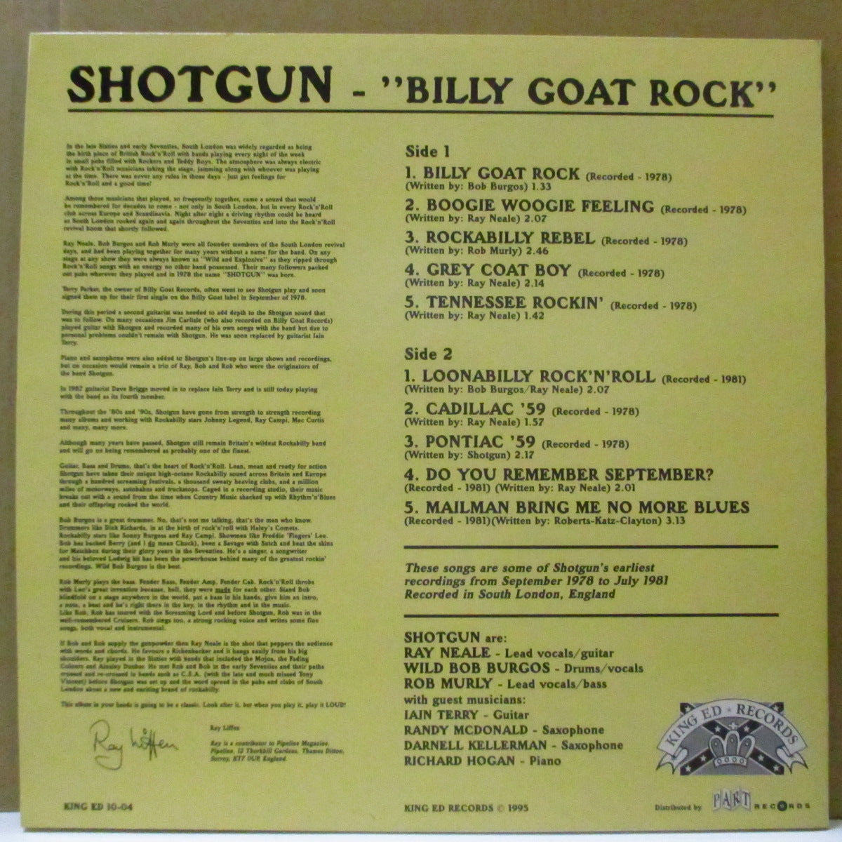 SHOTGUN (ショットガン) - Billy Goat Rock (UK Orig.10")