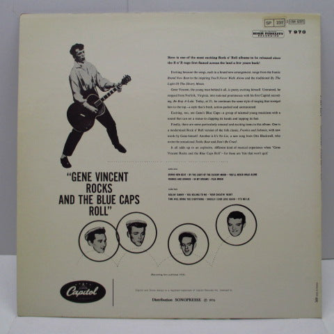 GENE VINCENT (ジーン・ヴィンセント) - Rocks! And The Blue Caps Roll (France '76 フランス再発「マルーン・ラベ」モノラル LP/両面コーティング・ジャケ)