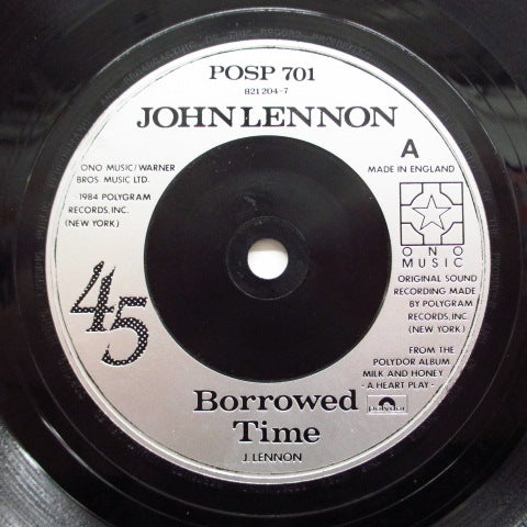 JOHN LENNON (ジョン・レノン) - Borrowed Time (UK Orig.7"+PS)