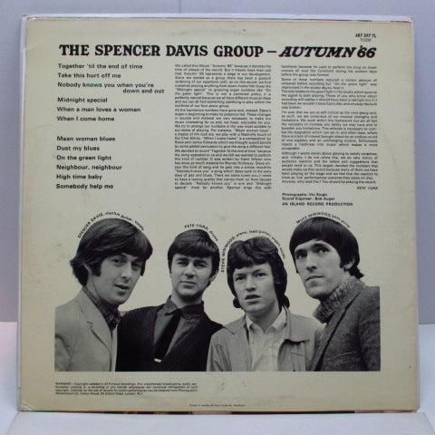 SPENCER DAVIS GROUP (スペンサー・デイヴィス・グループ) - Autumn '66 (Sweden Orig.Mono LP/両面CS)