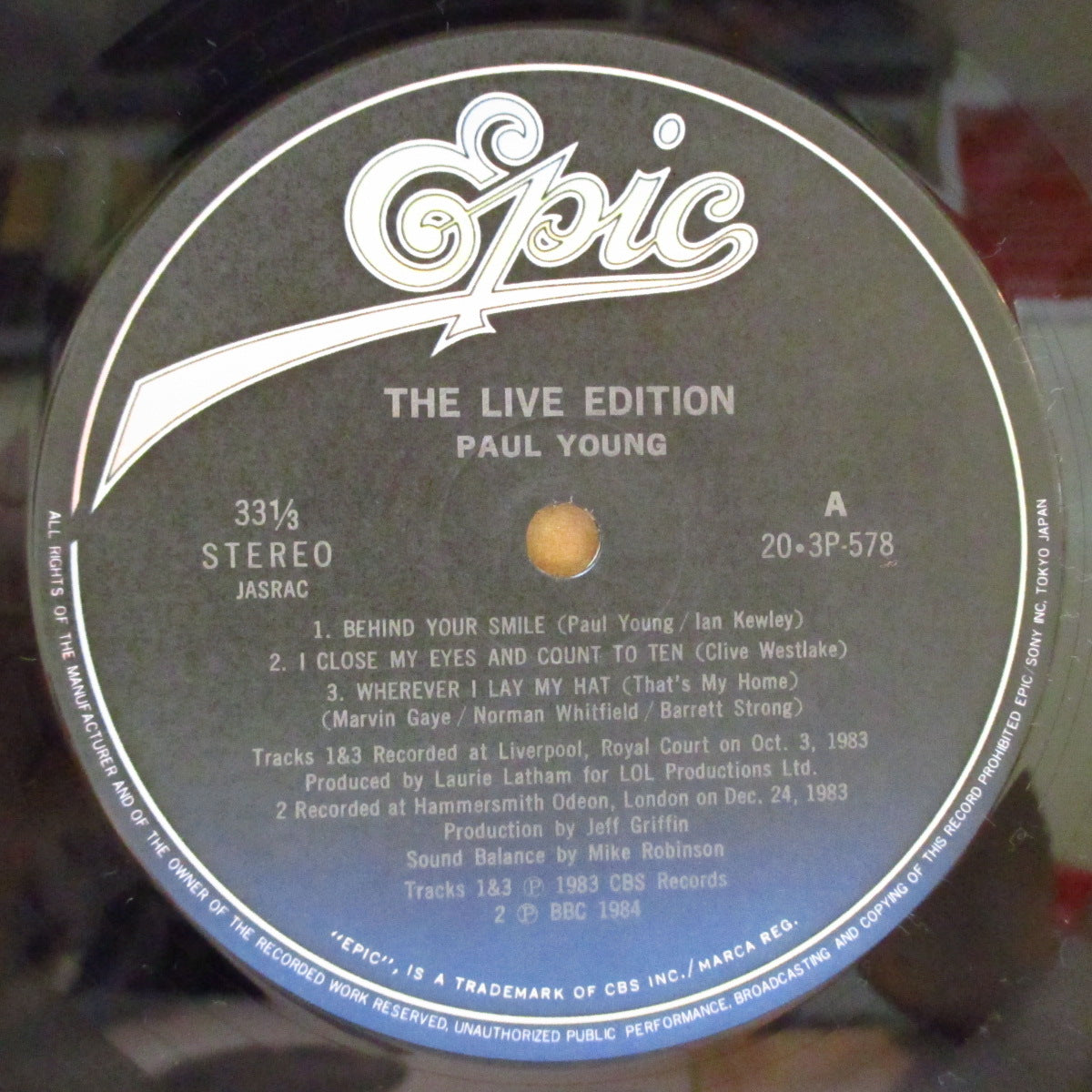 PAUL YOUNG (ポール・ヤング) - The Live Edition (Japan Orig.MLP+Obi)