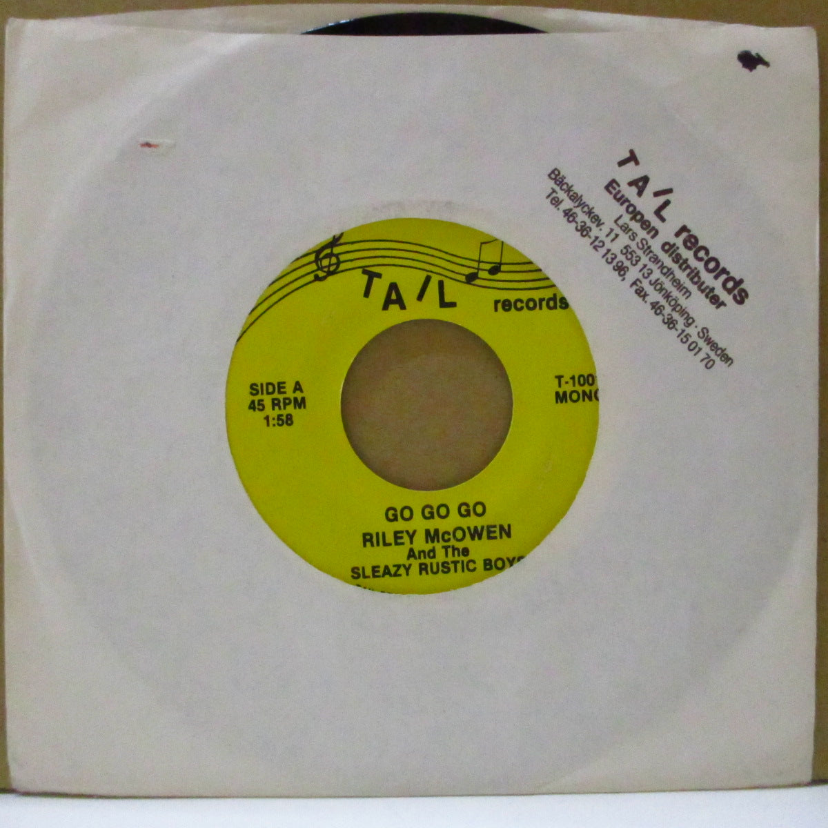 RILEY McOWEN And The Sleazy Rustic Boys (ライリー・マクオーウェン・アンド・ザ・スリージー・ラスティック・ボーイズ) - Go Go Go (Sweden オリジナル 7")