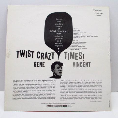 GENE VINCENT (ジーン・ヴィンセント) - Crazy Times! (France 70's Re Orange Lbl.Stereo LP/CS)