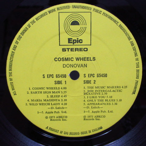 DONOVAN (ドノヴァン) - Cosmic Wheels (UK Orig.LP+Inner,Poster/Texture GS)