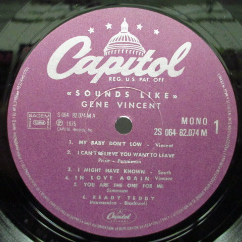 GENE VINCENT (ジーン・ヴィンセント) - Sounds Like (France '75 Re Mono LP)