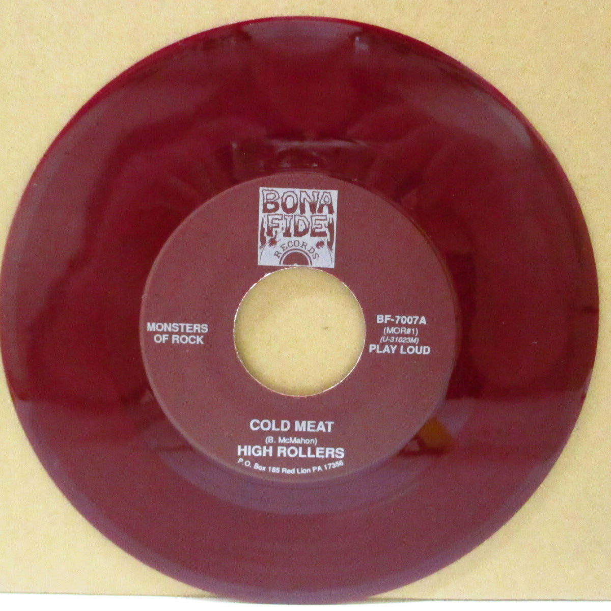 HIGHROLLERS, THE (ザ・ハイローラーズ) - Cold Meat (US Orig.Red Vinyl 7")
