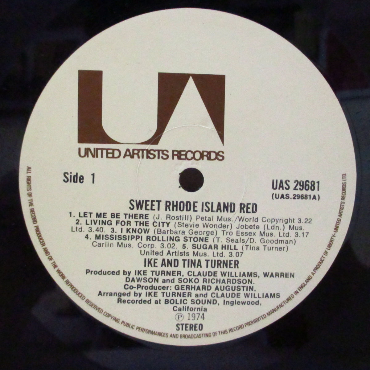 IKE & TINA TURNER (アイク&ティナ・ターナー) - Sweet Rhode Island Red (UK オリジナル・ステレオ LP/両面コーティング・ジャケ)