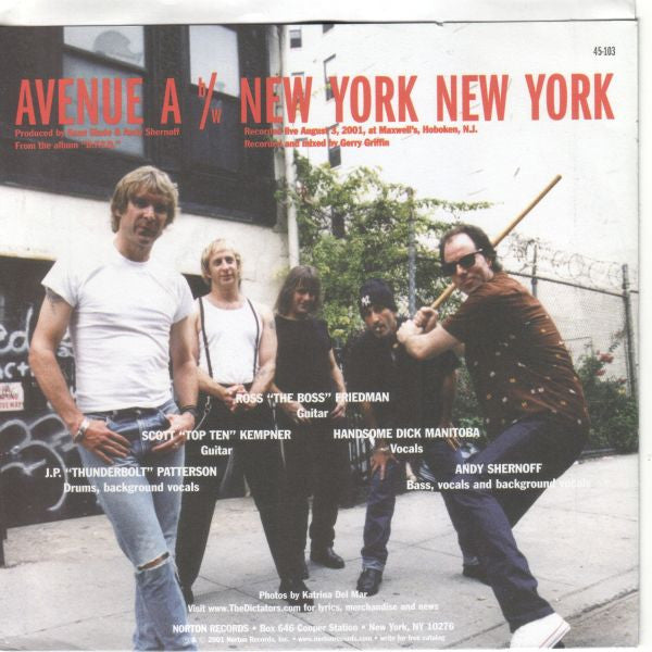 DICTATORS, THE (ザ・ディクテイターズ) - Avenue A (US 限定プレス 7"「廃盤 New」)