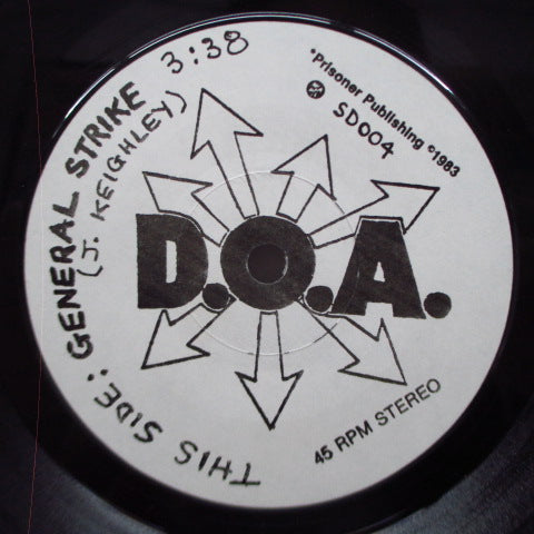 D.O.A. - General Strike (Canada 1,000枚限定 7"+マットソフト紙二つ折りジャケ) アルバムとは別バージョン!
