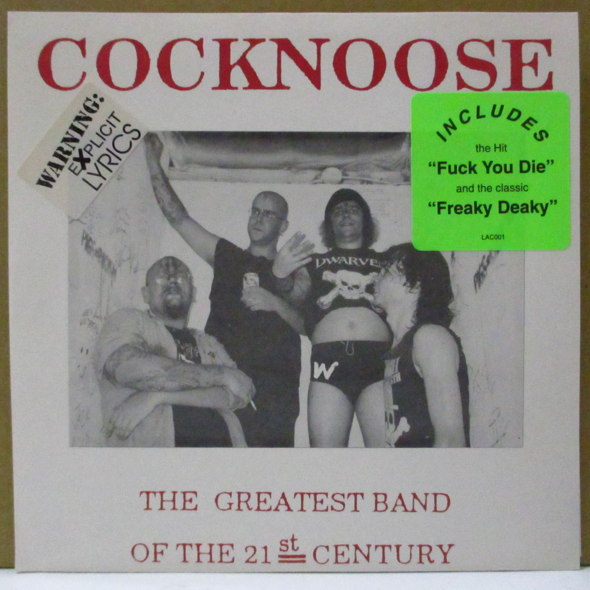 COCKNOOSE (コックノーズ) - The Greatest Band Of The 21st Century (US Limited Clear Yellow Vinyl 7"/Stickered PS)