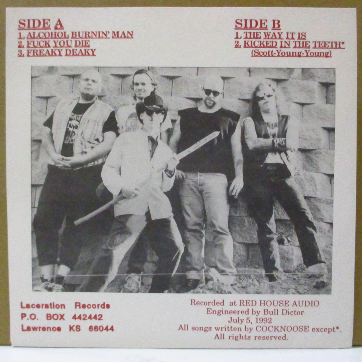 COCKNOOSE (コックノーズ) - The Greatest Band Of The 21st Century (US Limited Clear Yellow Vinyl 7"/Stickered PS)