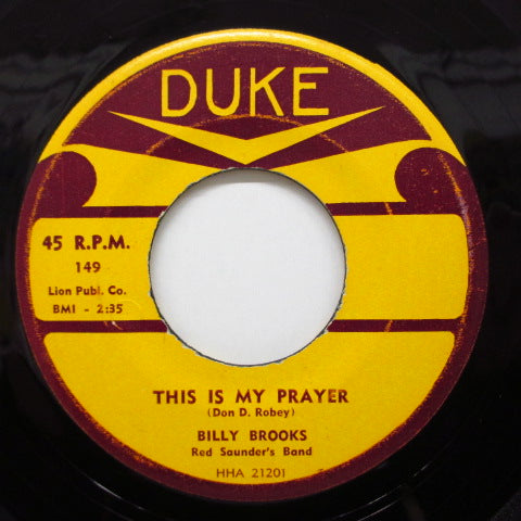 BILLY BROOKS - I Want Your Love Tonight