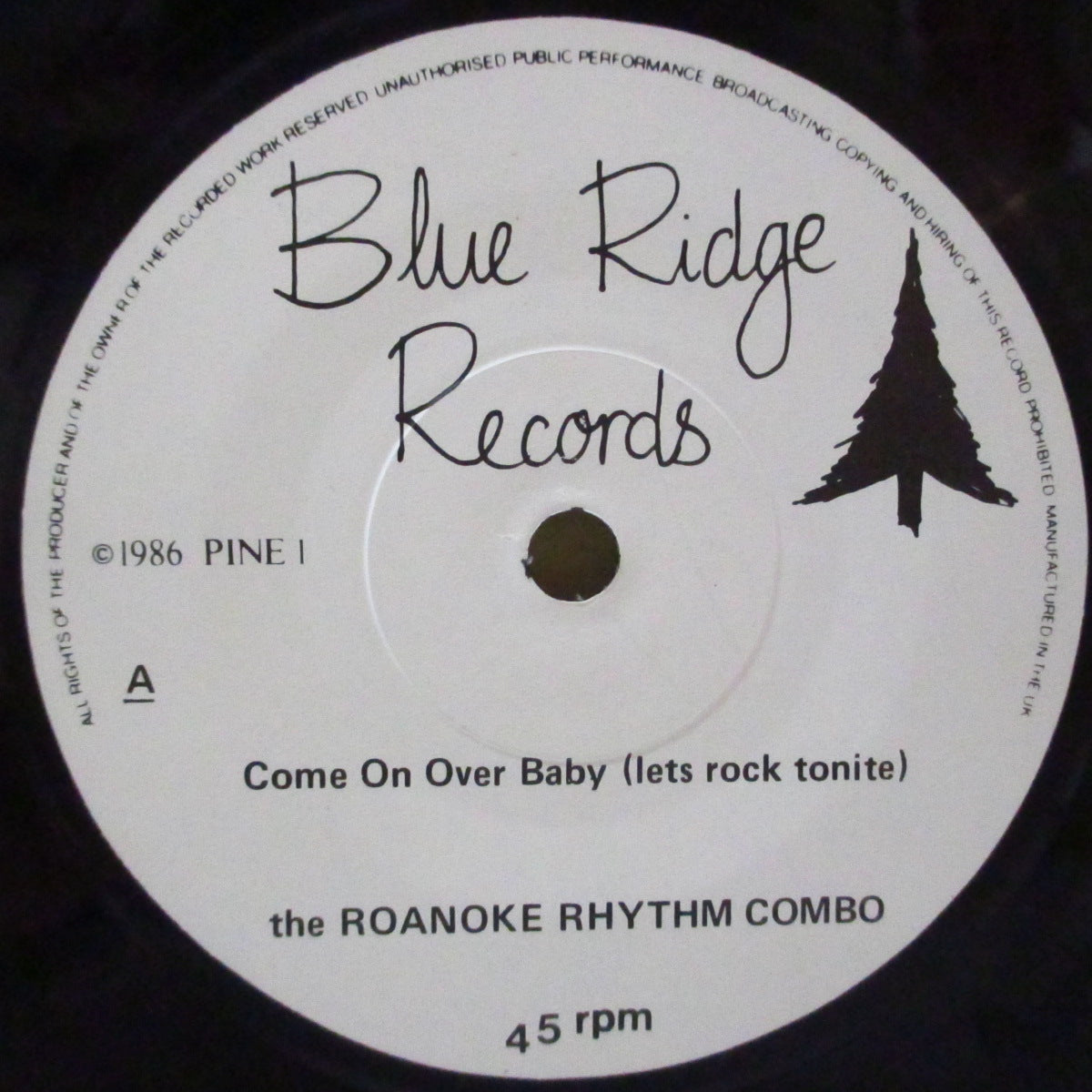 ROANOKE RHYTHM COMBO (ロアノーク・リズム・コンボ) - Come On Over Baby (UK オリジナル 7")
