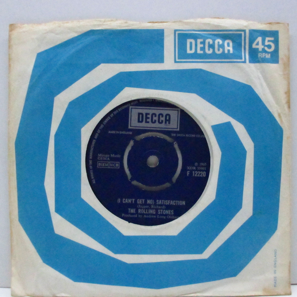 ROLLING STONES (ローリング・ストーンズ) - (I Can't Get No) Satisfaction (UK 60's 再発「ラウンドセンター#1」7"+カンパニースリーブ)