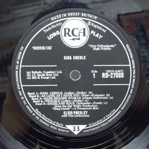 ELVIS PRESLEY (エルヴィス・プレスリー) - King Creole (UK Orig.Mono LP/CS)