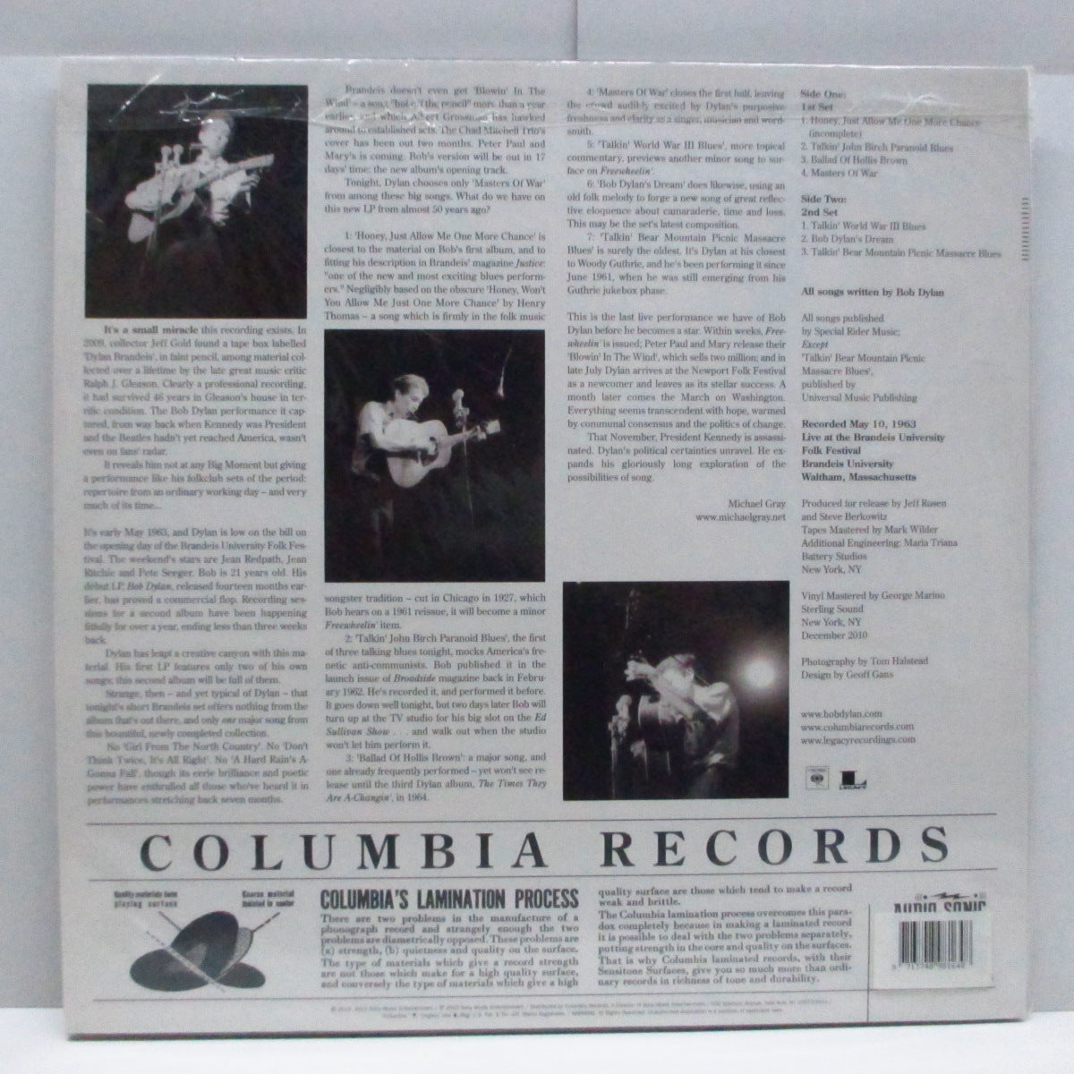 BOB DYLAN (ボブ・ディラン) - In Concert Brandeis University 1963 (EU '11 Re 180g Mono LP)