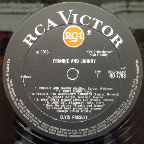 ELVIS PRESLEY (エルヴィス・プレスリー) - Frankie And Johnny (UK Orig Mono LP/CS)