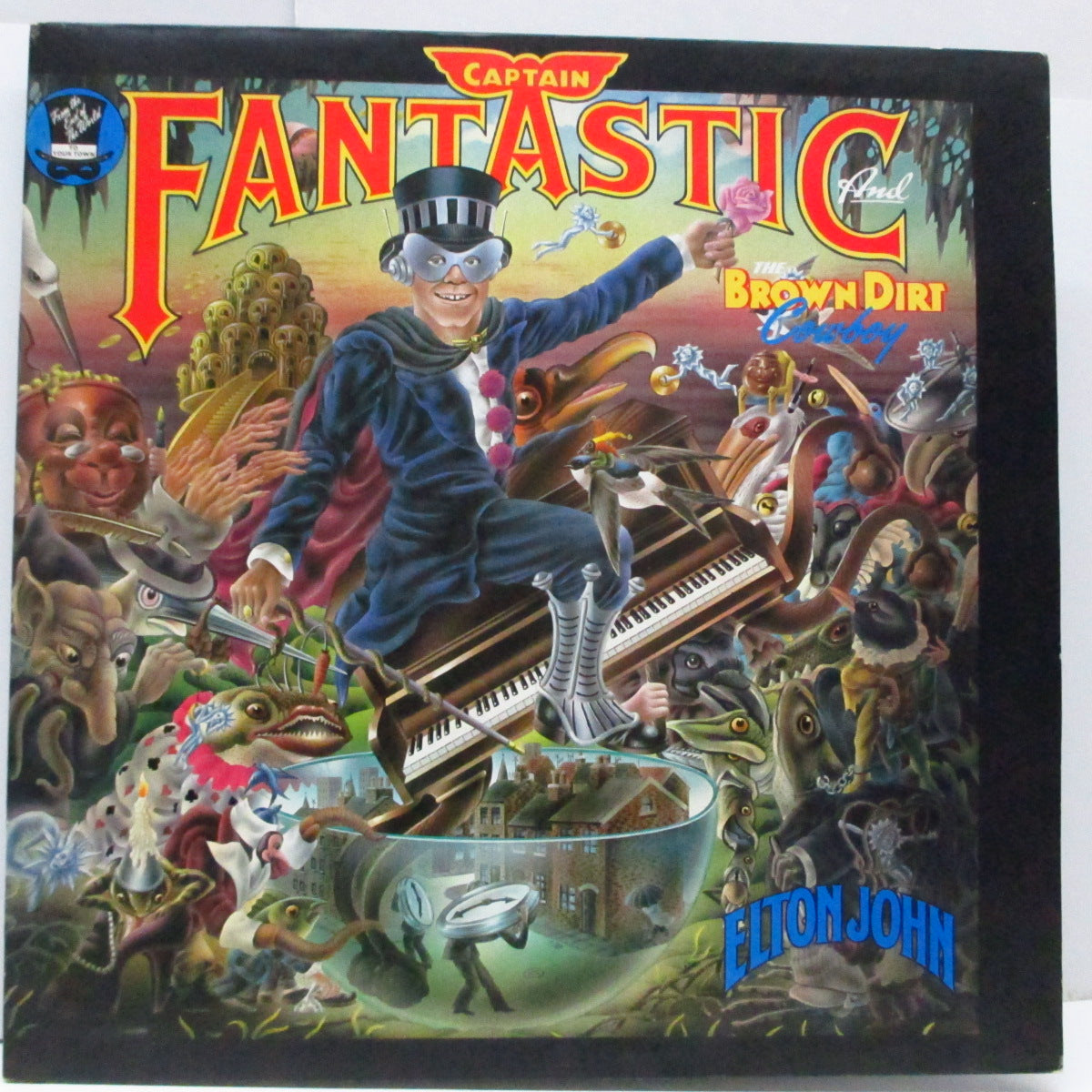 ELTON JOHN (エルトン・ジョン) - Captain Fantastic And The Brown Dirt Cowboy (UK オリジナル「黒盤」LP+2ブックレット、ポスター、GS/完品)