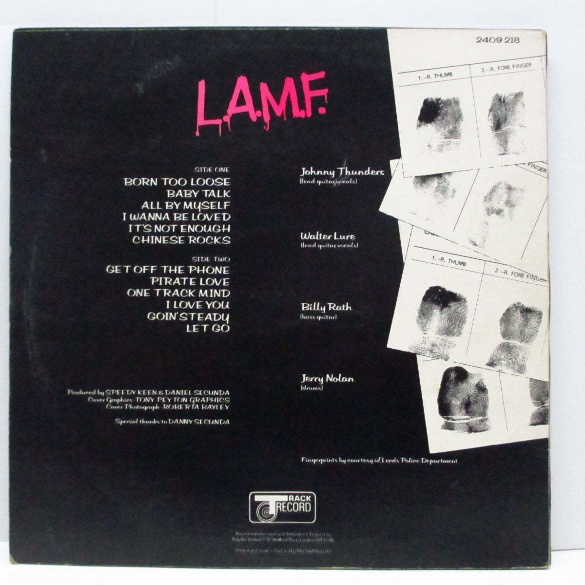 JOHNNY THUNDERS & THE HEARTBREAKERS (ジョニー・サンダース & ザ・ハートブレイカーズ) - L.A.M.F. (UK '77「セカンドプレス」LP)