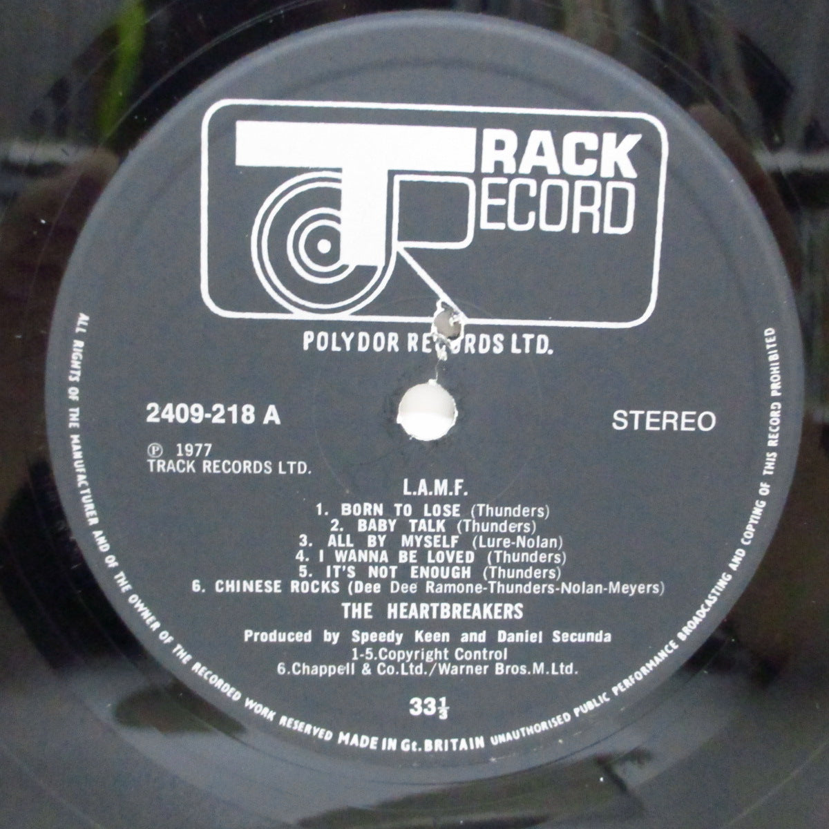 JOHNNY THUNDERS & THE HEARTBREAKERS (ジョニー・サンダース & ザ・ハートブレイカーズ) - L.A.M.F. (UK '77「セカンドプレス」LP)