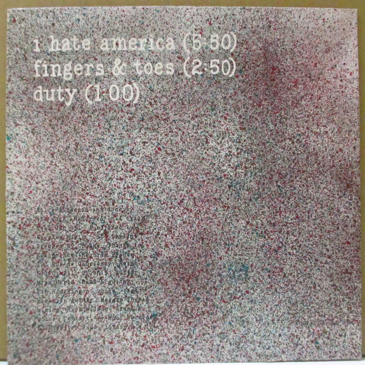 WORK, THE (ザ・ワーク) - I Hate America +2 (UK 限定クリアヴァイナル 7"+インサート)