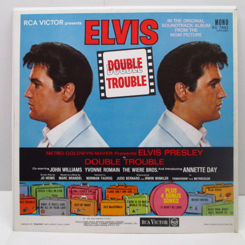 ELVIS PRESLEY (エルヴィス・プレスリー) - Double Trouble (UK 初回オリジナル「レッド・スポット黒ラベ」モノラル LP/表面コーティング・ジャケ)'67年主演映画サントラ