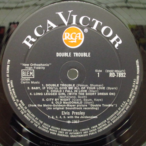 ELVIS PRESLEY (エルヴィス・プレスリー) - Double Trouble (UK 初回オリジナル「レッド・スポット黒ラベ」モノラル LP/表面コーティング・ジャケ)'67年主演映画サントラ