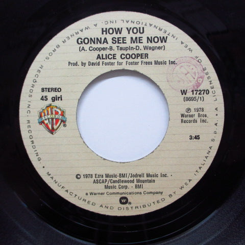 ALICE COOPER (アリス・クーパー) - How You Gonna See Me Now (ITALY Orig.7"+PS)