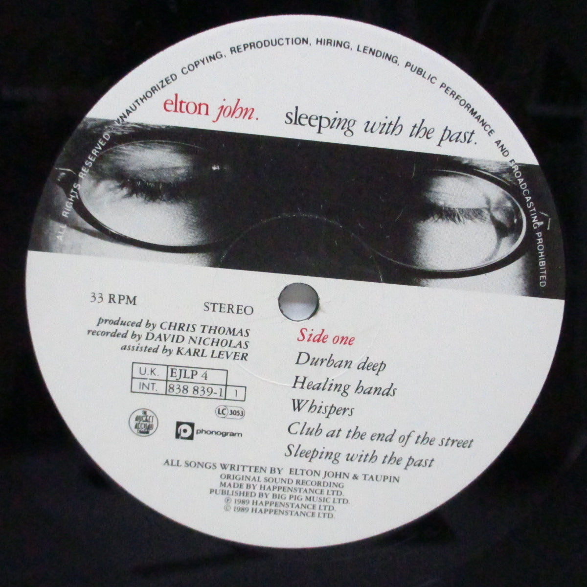 ELTON JOHN (エルトン・ジョン) - Sleeping With The Past (EU オリジナル LP+インナー/Stickered CVR)