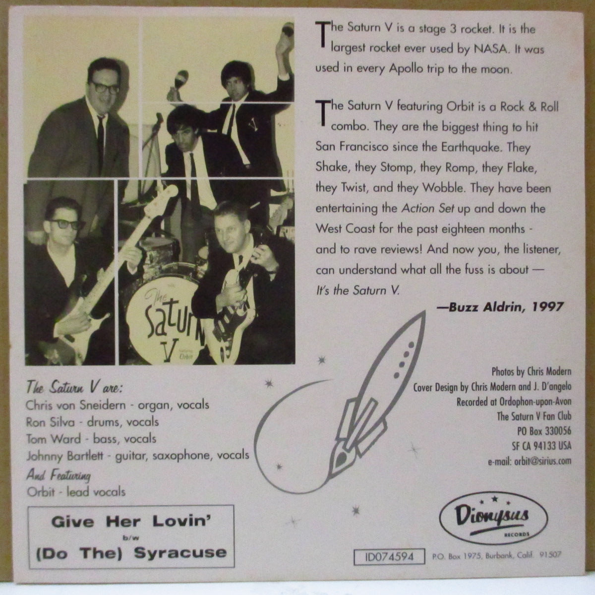 SATURN V,THE Featuring ORBIT (ザ・サターン・ファイヴ・フィーチャリング・オービット) - Give Her Lovin' (US Orig.7")