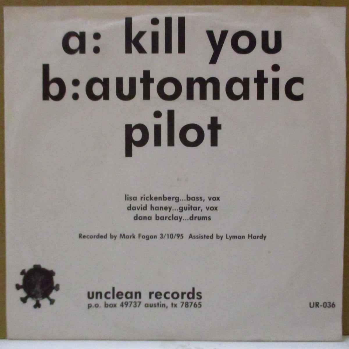 INHALANTS, THE (インハランツ) - Kill You (US Orig.7")