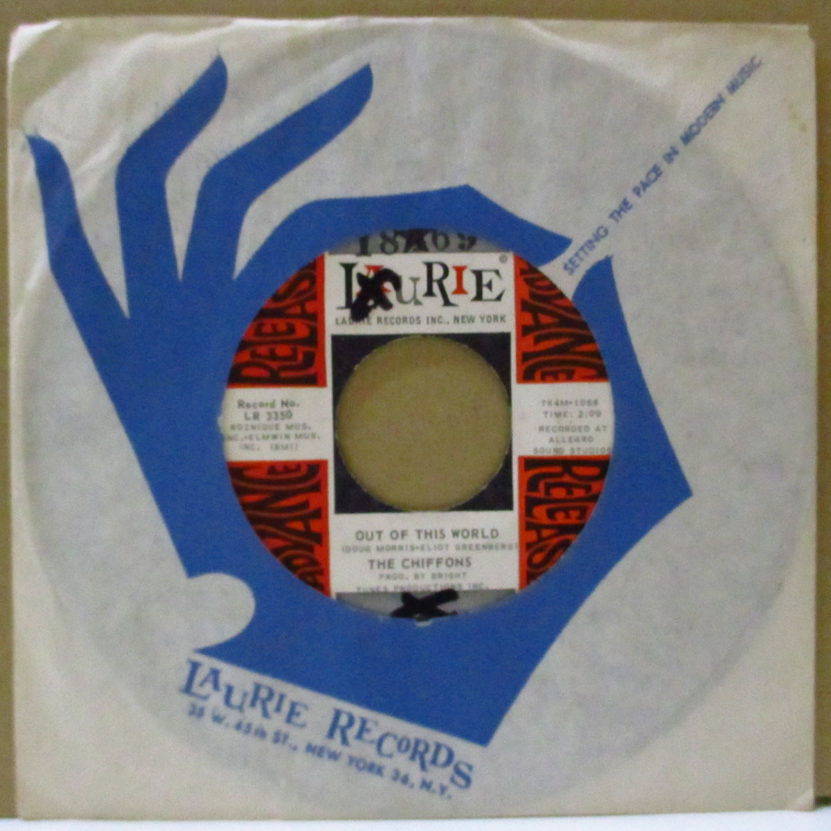 CHIFFONS (シフォンズ) - Out Of This World / Just A Boy (US Promo 7"+CS)