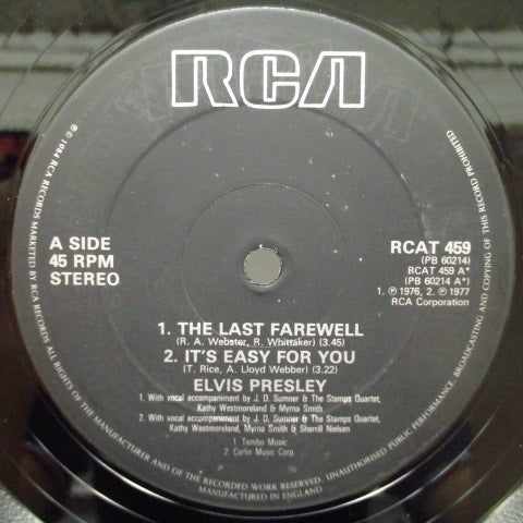 ELVIS PRESLEY (エルヴィス・プレスリー) - The Last Farewell (10inch EP)