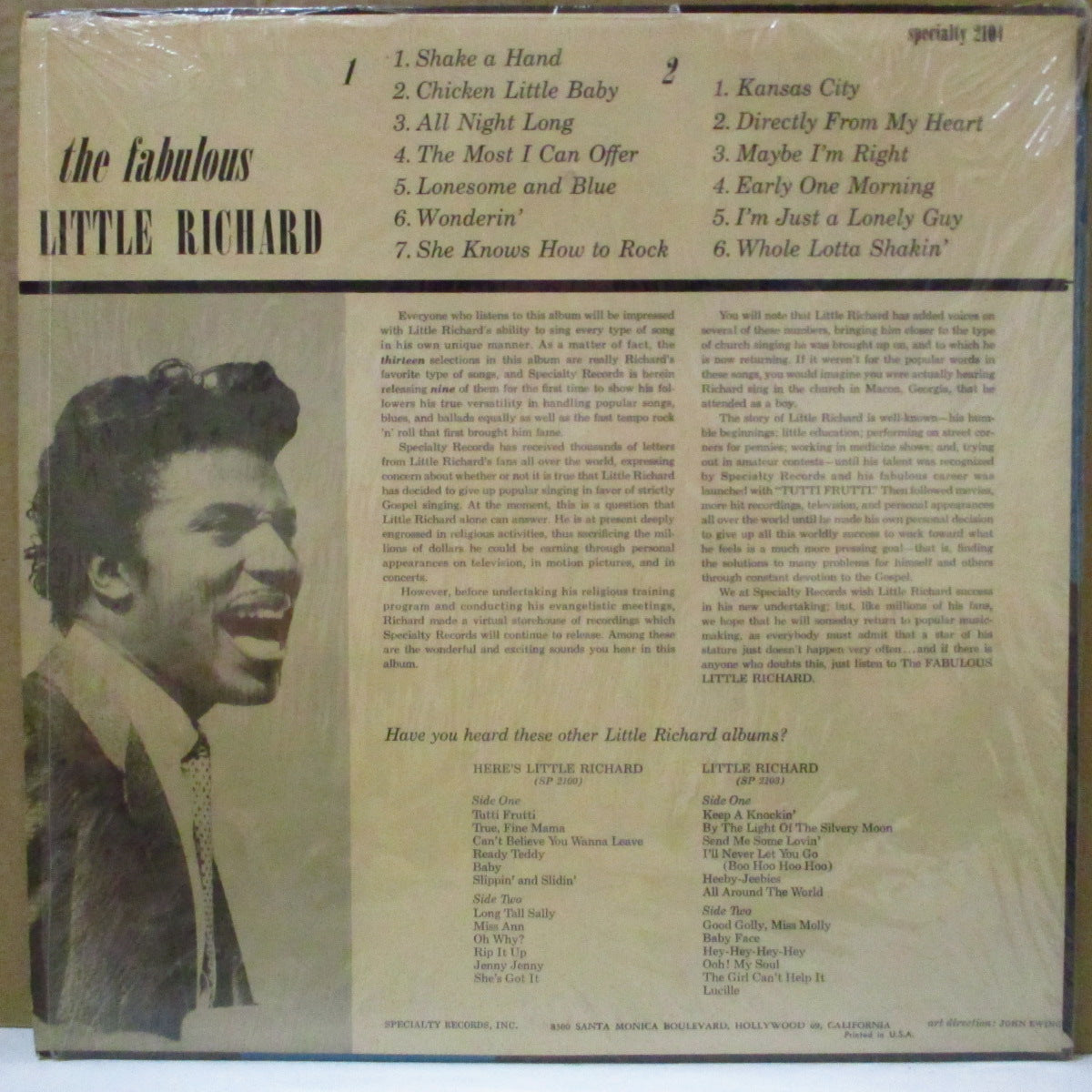 LITTLE RICHARD (リトル・リチャード) - The Fabulous Little Richard (US Orig.Mono LP)