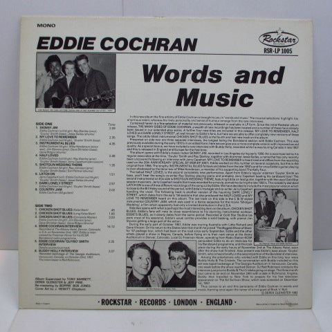 EDDIE COCHRAN (エディ・コクラン) - Words & Music (UK Orig)