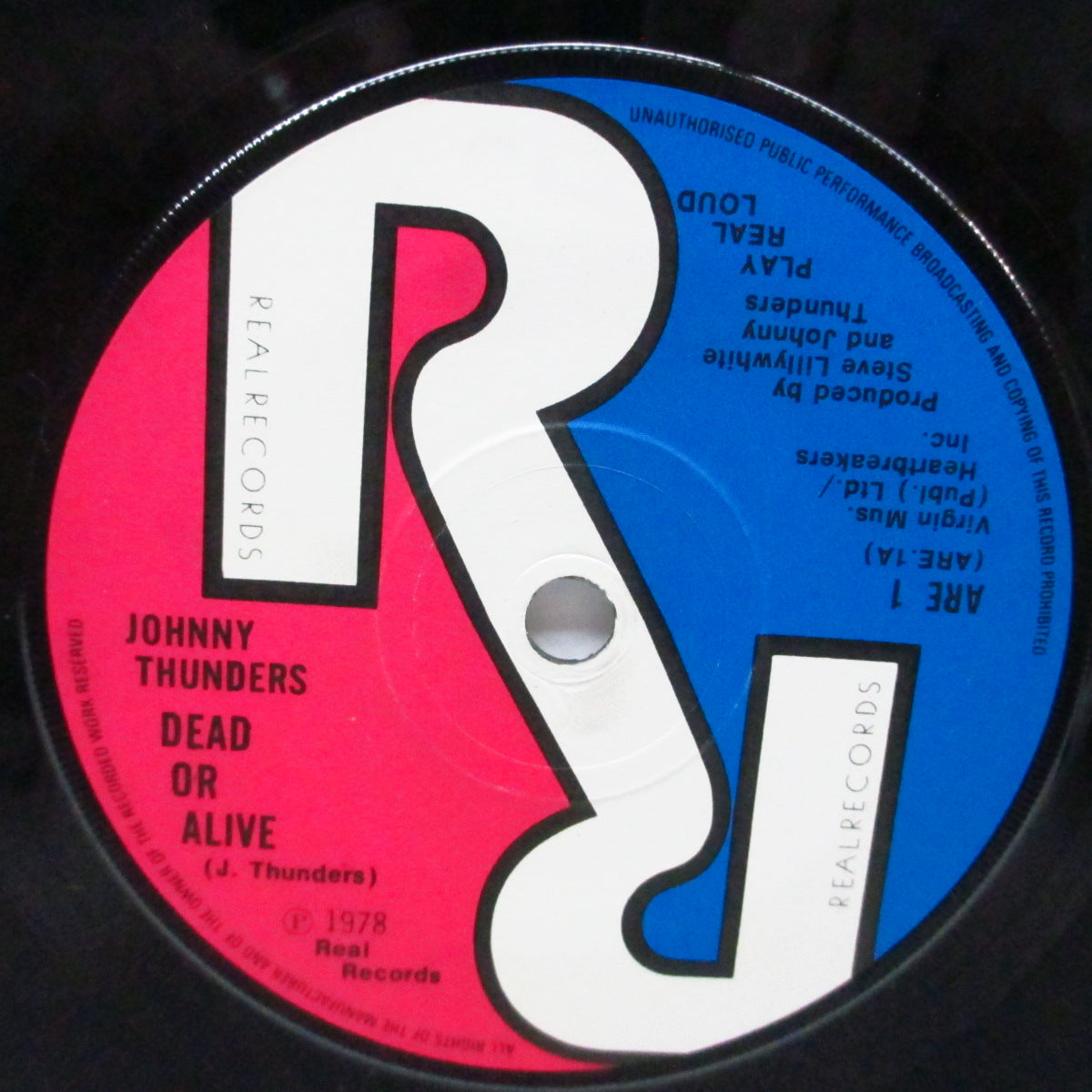 JOHNNY THUNDERS (ジョニー・サンダース) - Dead Or Alive / Downtown (UK オリジナル 7"+両面コーティング折り返しジャケ)