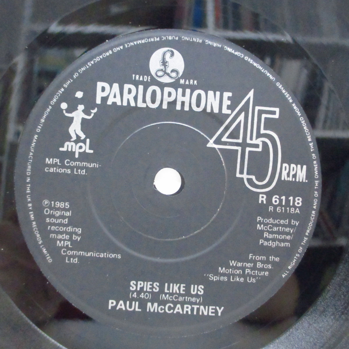 PAUL McCARTNEY (ポール・マッカートニー) - Spies Like Us (UK Orig.Black Lbl.7"+Matt Soft PS)