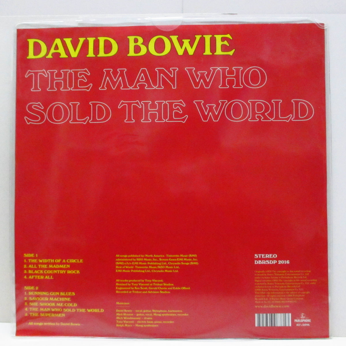 DAVID BOWIE (デヴィッド・ボウイ) - The Man Who Sold The World (US-EU 5,000 Ltd.RSD '16 Picture LP/Stickered PVC-NEW)
