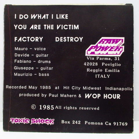 RAW POWER - Wop Hour (US Ltd.Blue Vinyl 7")