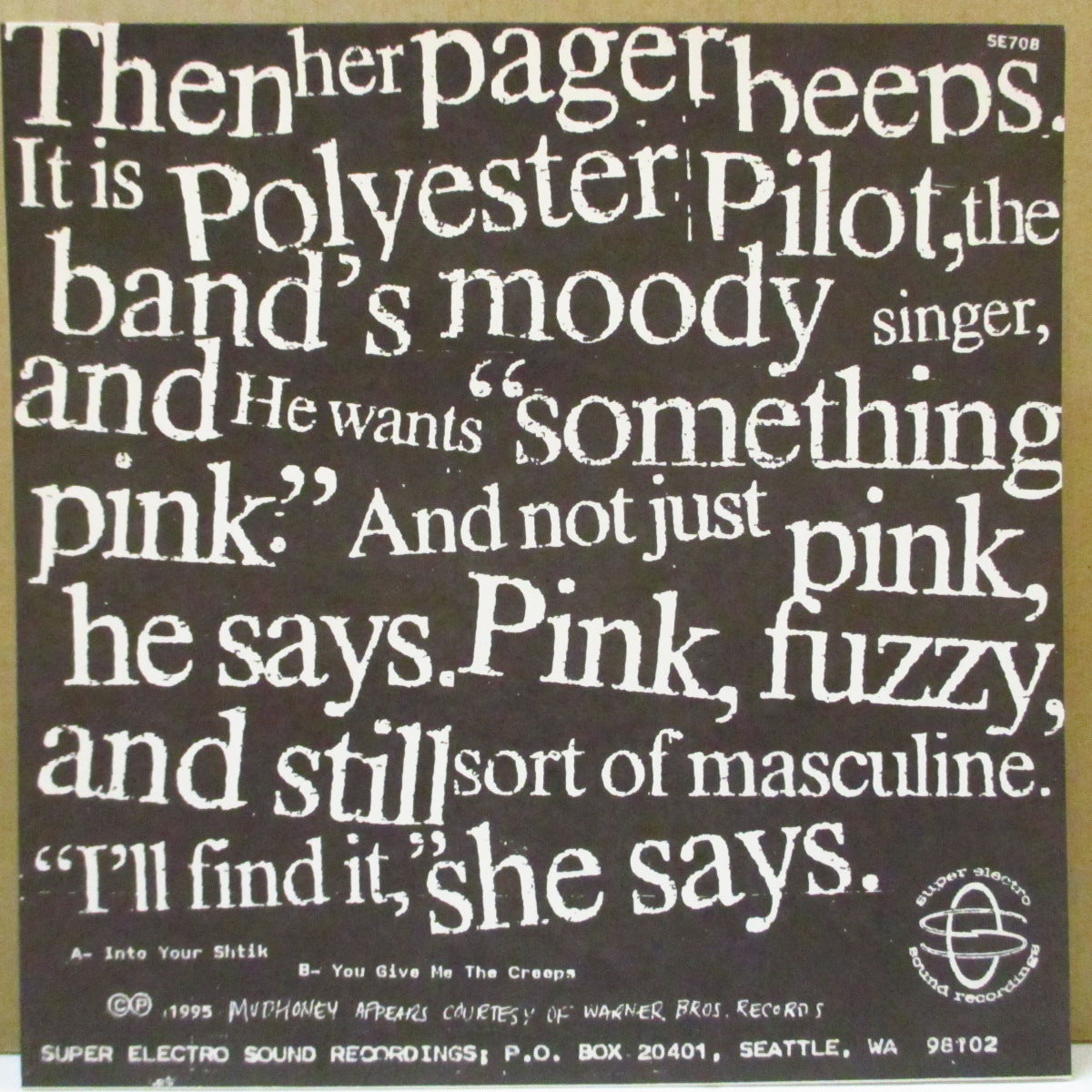 MUDHONEY (マッドハニー) - Into Your Shtik (US Orig.7")